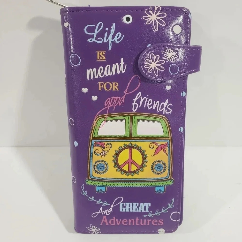 Shag Wear Life is Meant for Good Friends and A Great Adventure Purple Wallet .